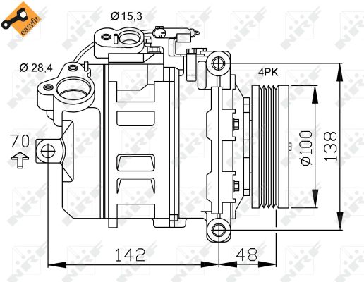 NRF COMPRESSORE BMW 520I 03-