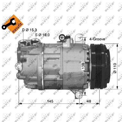 NRF COMPRESSORE BMW 318D 03-