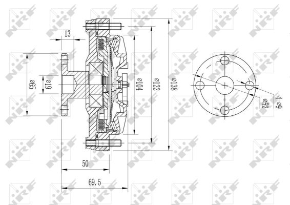 Giunto di collegamento, ventilatore radiatore NRF 49652