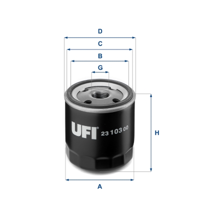 Filtro olio UFI 23.103.00