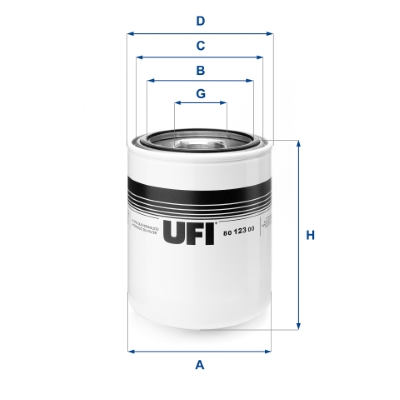 Filtro, sistema idraulico di lavoro UFI 80.123.00