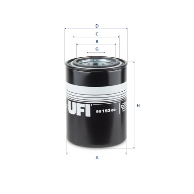 Filtro, sistema idraulico di lavoro UFI 80.153.00