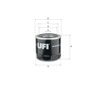 Filtro, sistema idraulico di lavoro UFI 86.012.00