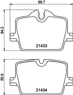 Pastiglie freno HELLA 8DB355040-911