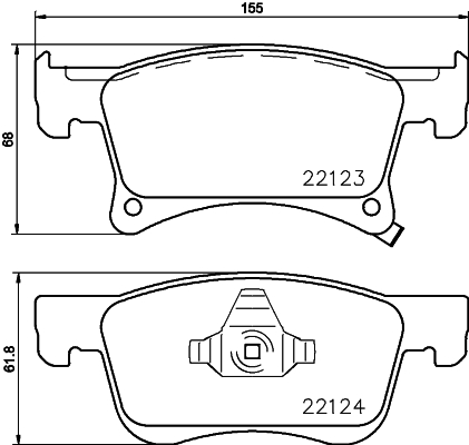 Pastiglie freno HELLA 8DB355023-021