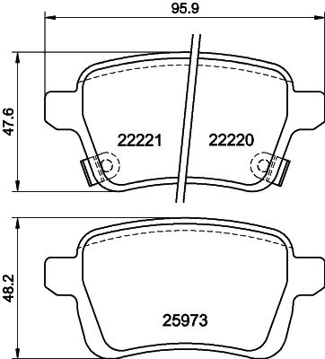 Pastiglie freno HELLA 8DB355024-651