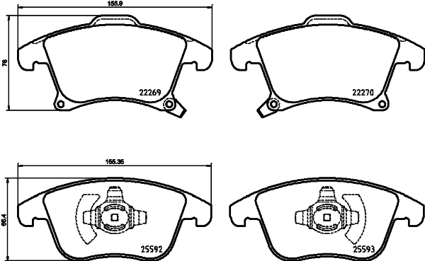 Pastiglie freno HELLA 8DB355025-201