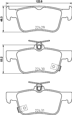 Pastiglie freno HELLA 8DB355025-251