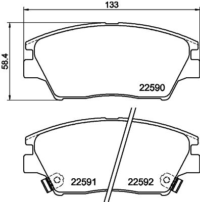 Pastiglie freno HELLA 8DB355025-741