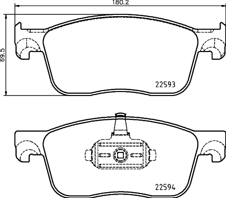 Pastiglie freno HELLA 8DB355031-541