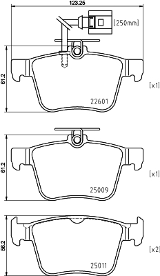 Pastiglie freno HELLA 8DB355025-661