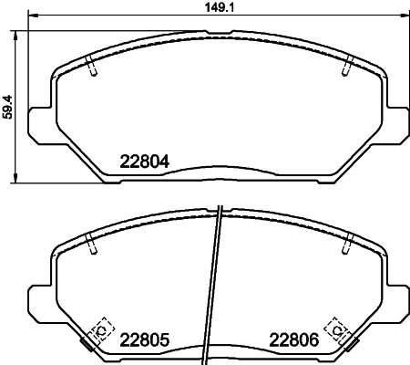 Pastiglie freno HELLA 8DB355037-881