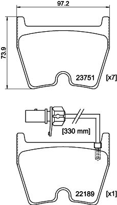 Pastiglie freno HELLA 8DB355023-081