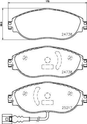 Pastiglie freno HELLA 8DB355021-971