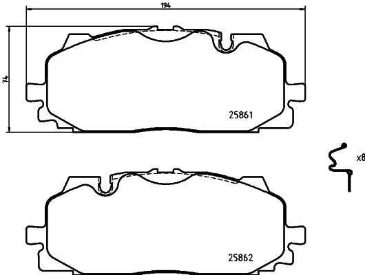 Pastiglie freno HELLA 8DB355021-641