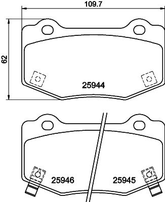 Pastiglie freno HELLA 8DB355043-851