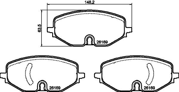 Pastiglie freno HELLA 8DB355040-801