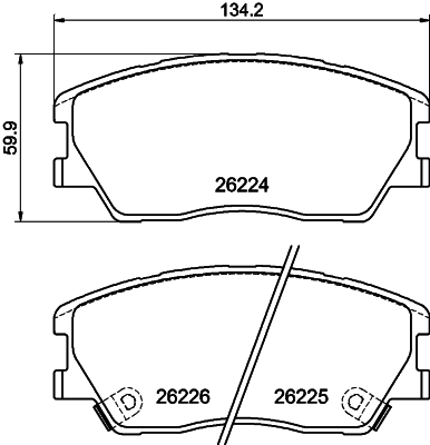 Pastiglie freno HELLA 8DB355040-591