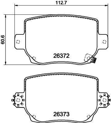 Pastiglie freno HELLA 8DB355041-041