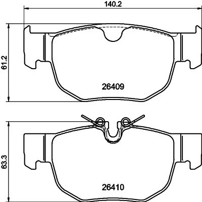 Pastiglie freno HELLA 8DB355044-381