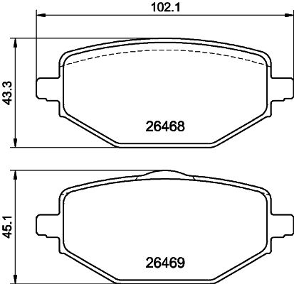 Pastiglie freno HELLA 8DB355044-241