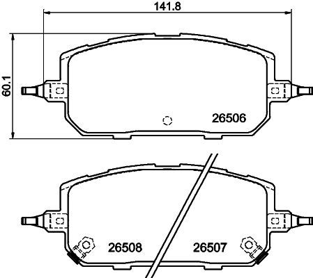 Pastiglie freno HELLA 8DB355044-221