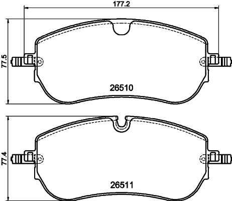 Pastiglie freno HELLA 8DB355044-251