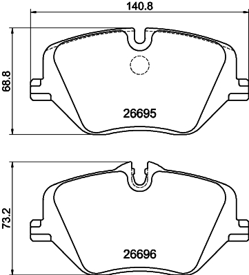 Pastiglie freno HELLA 8DB355046-051