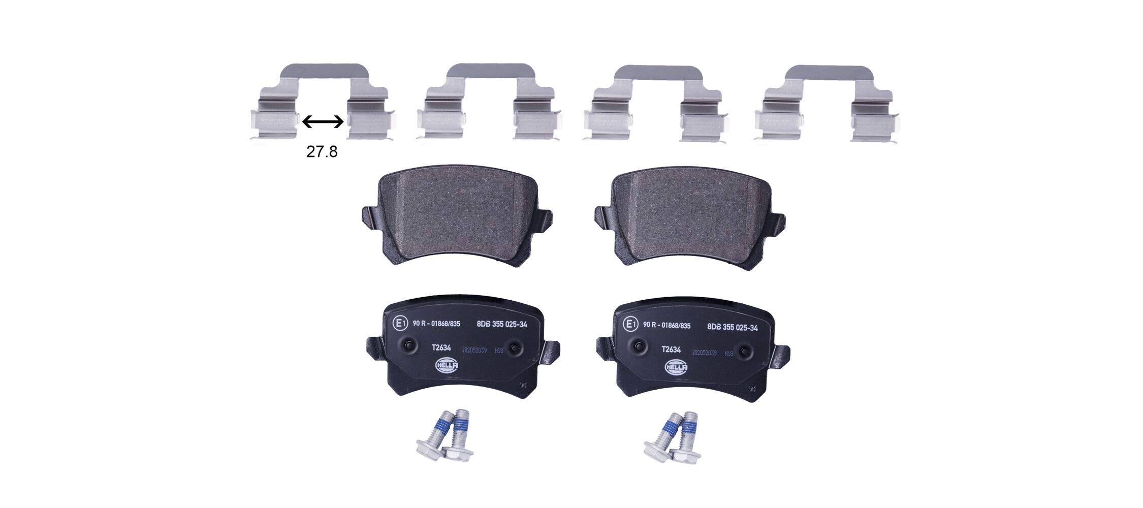 Pastiglie freno HELLA 8DB355025-341