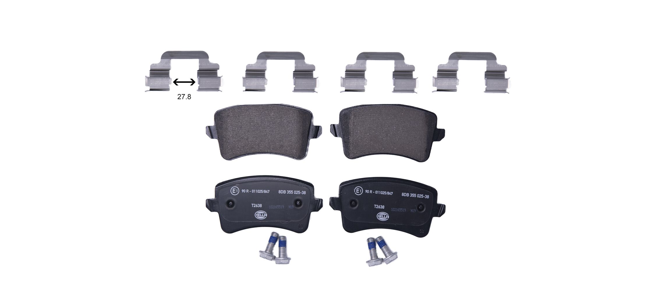 Pastiglie freno HELLA 8DB355025-381