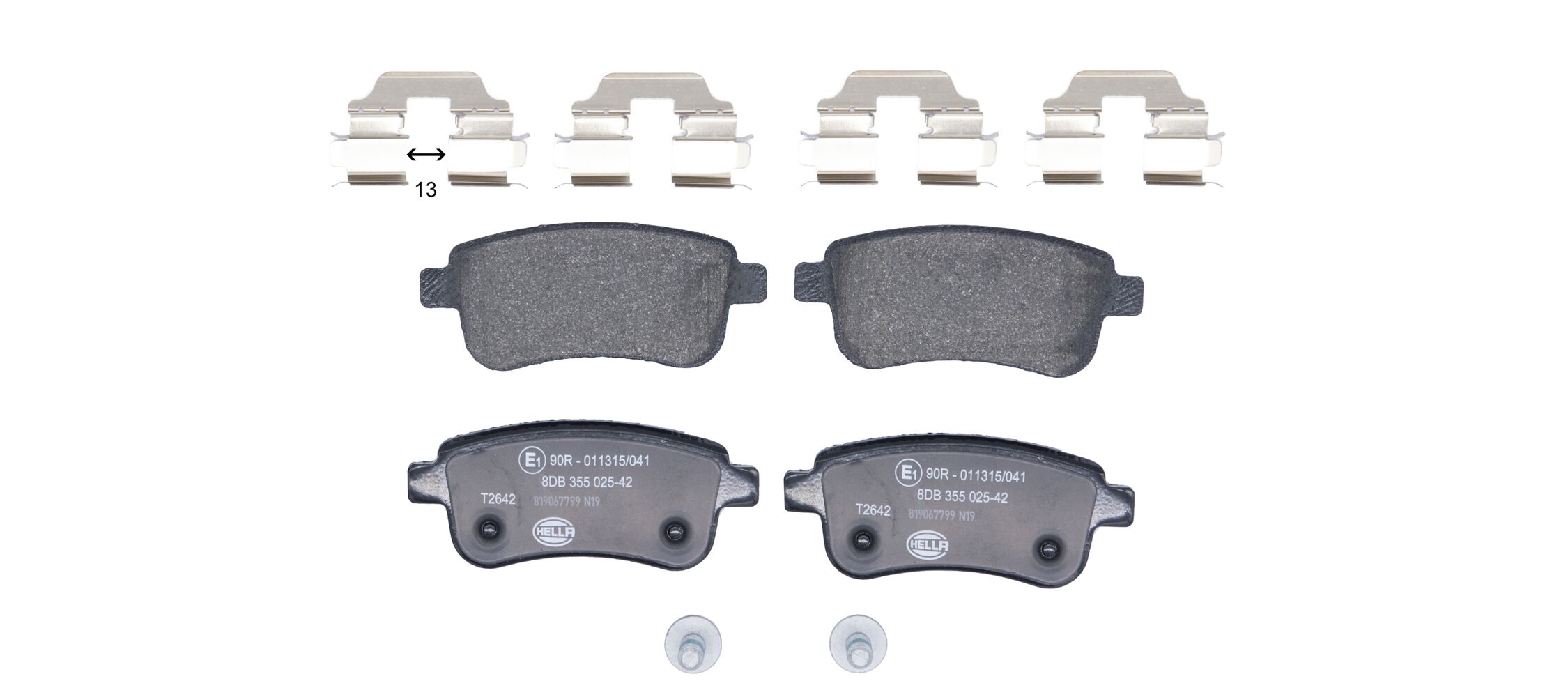 Pastiglie freno HELLA 8DB355025-421