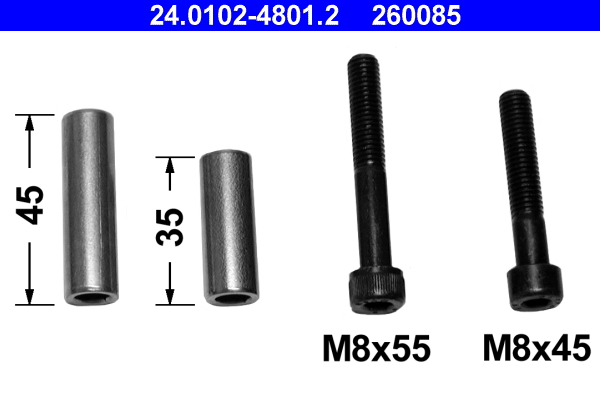 Kit manicotti di guida, pinza freno ATE 260085