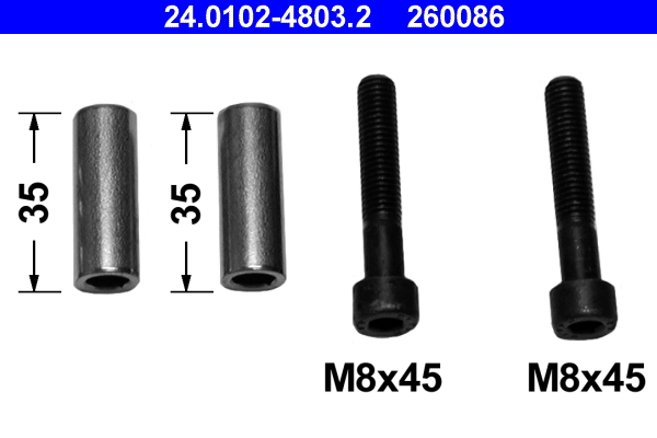 Kit manicotti di guida, pinza freno ATE 260086