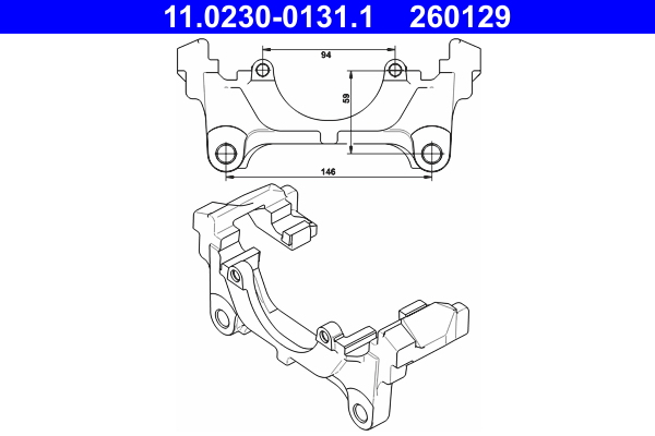 Supporto, pinza freno ATE 260129
