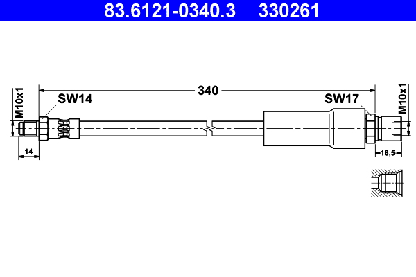 Flessibile del freno ATE 330261