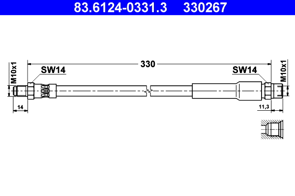 Flessibile del freno ATE 330267