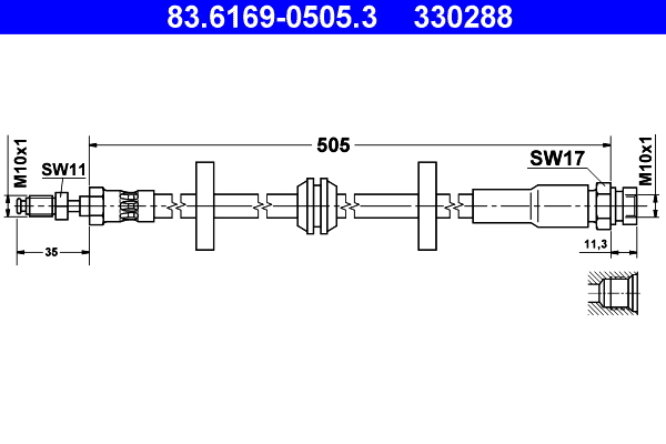 Flessibile del freno ATE 330288