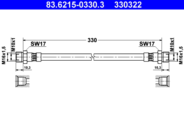 Flessibile del freno ATE 330322