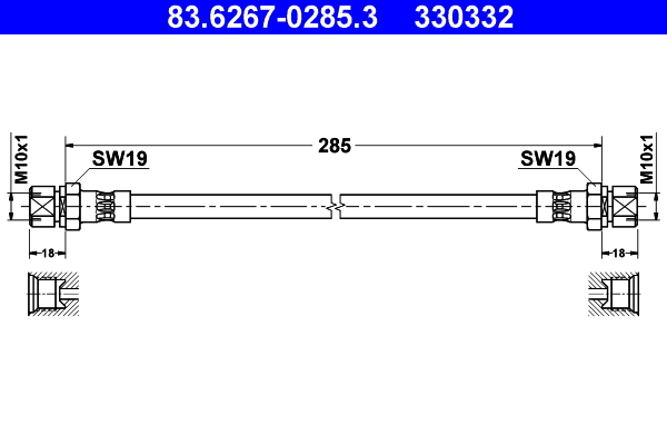 Flessibile del freno ATE 330332