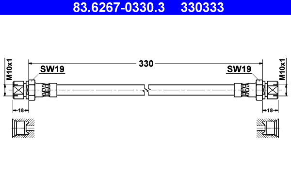 Flessibile del freno ATE 330333