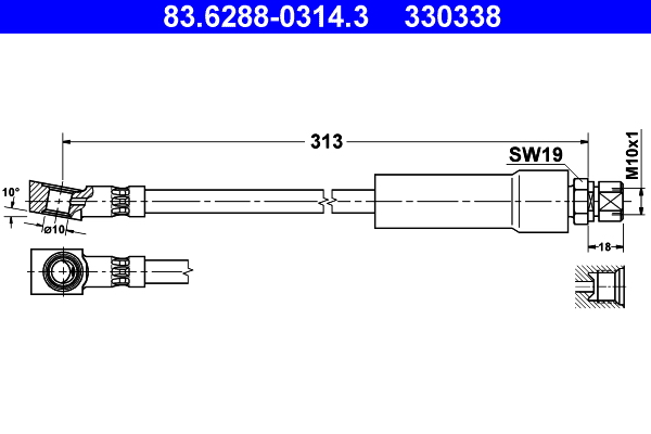 Flessibile del freno ATE 330338