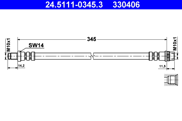 Flessibile del freno ATE 330406