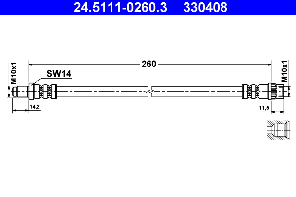 Flessibile del freno ATE 330408