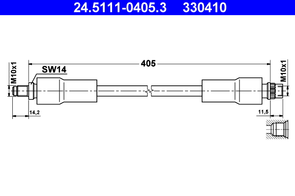 Flessibile del freno ATE 330410