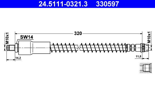 Flessibile del freno ATE 330597