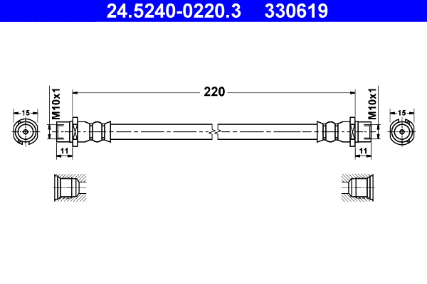 Flessibile del freno ATE 330619