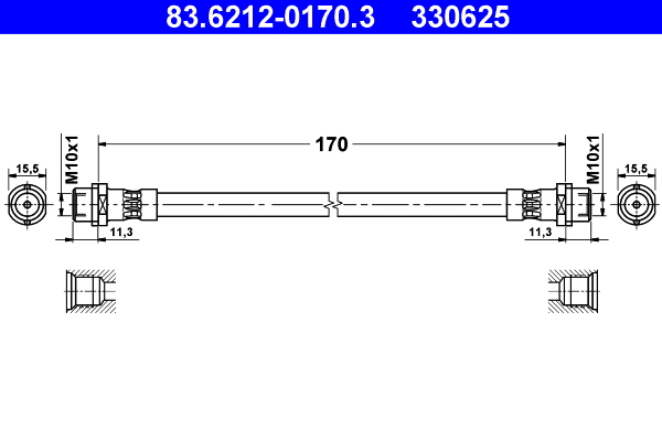 Flessibile del freno ATE 330625