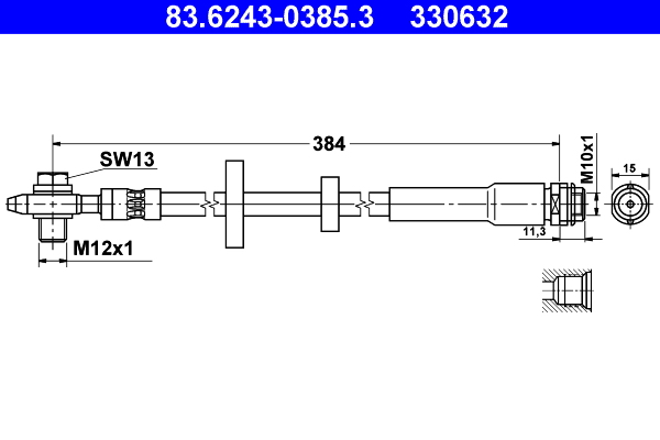 Flessibile del freno ATE 330632