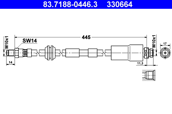 Flessibile del freno ATE 330664