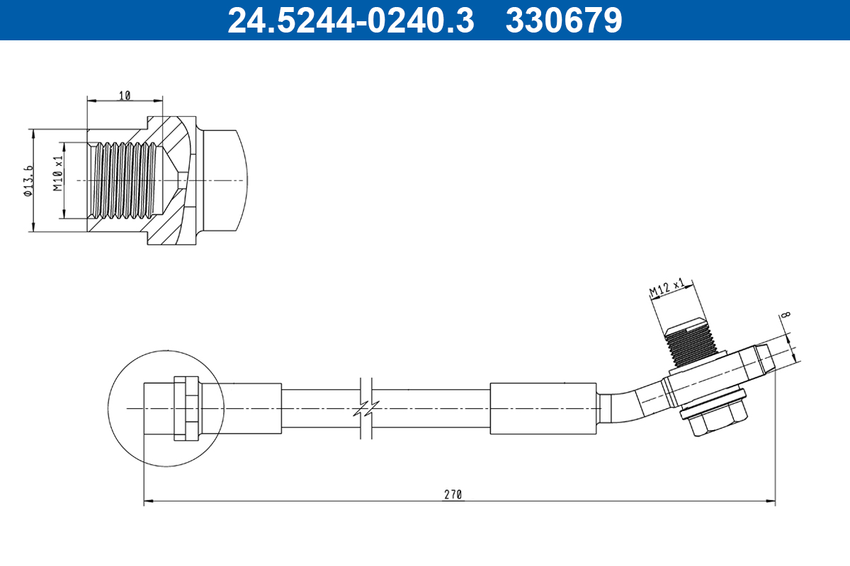 Flessibile del freno ATE 330679